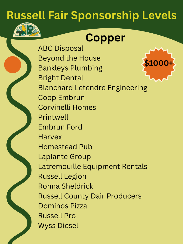 Russell Fair Sponsorship Levels Copper