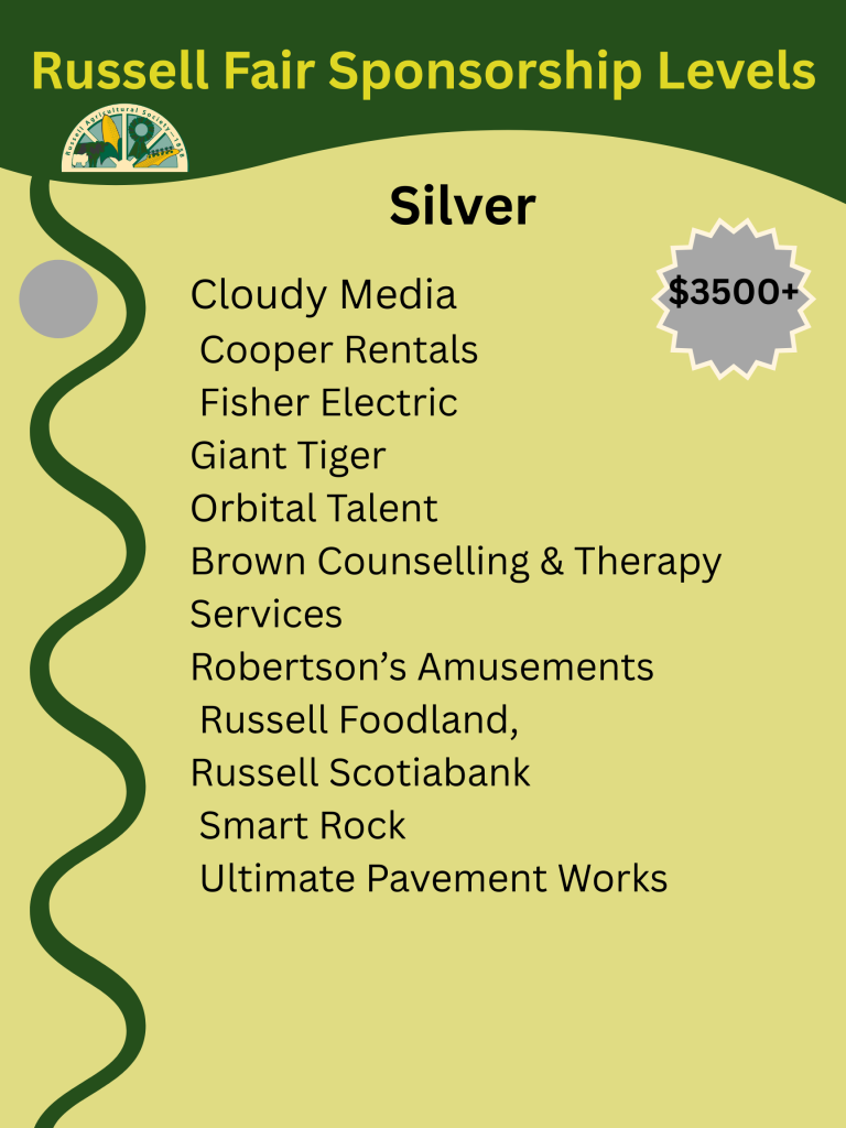Russell Fair Sponsorship Levels Silver