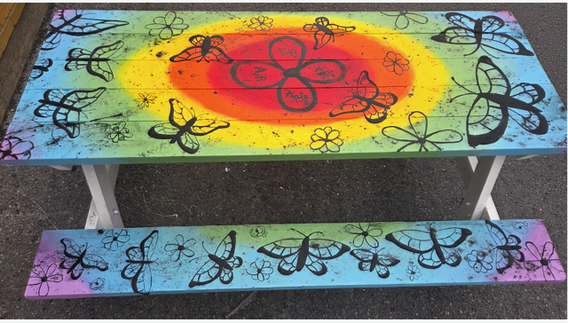 Picnic table painted